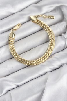 Clari̇ss Cm Kalın Si̇ngapur Model Gold Renk Pi̇ri̇nç Kadın Bi̇lekli̇k