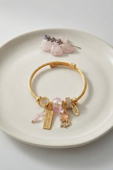 Evimdeyokyok Kedili Model Pembe Charmlı Bileklik Tj-Bb8723
