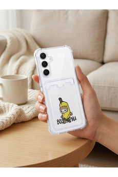 Ethab Giyim Samsung Galaxy S24 Fe Boş Yapma Muz Detaylı Kart Bölmeli Şeffaf Telefon Kılıf - Glst5096-567