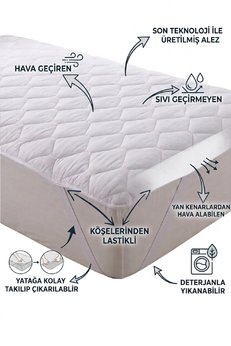 Divanev Kapitoneli 120X200 Cm Sıvı Geçirmez Yatak Koruyucu Alez Tek Kişilik Köşe Lastikli