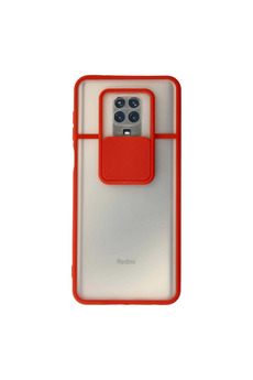 Evimdeyokyok Xiaomi Redmi Note 9 Pro Kılıf Palm Buzlu Kamera Sürgülü Silikon - Kırmızı