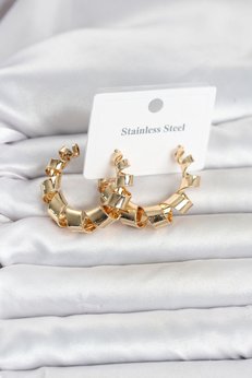 Evimdeyokyok 316L Çelik Gold Renk Spiral Halka Kadın Küpe Tj-Bkp11823