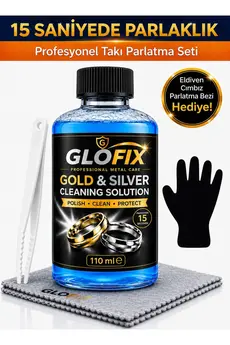 ALİYAMİS Altın Gümüş Çelik Bakır Pirinç Temizleme Ve Parlatma Bakım Seti 100 ml Eldiven Bez Cımbız Hediye