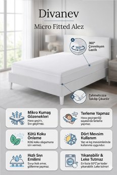Divanev70X110 Cm Yatak Koruyucu Alez Sıvı Geçirmez Fitted Alez Bebe Micro Kumaş