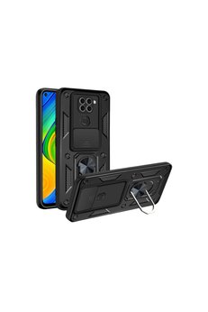Evimdeyokyok Xiaomi Redmi Note 9 4G Kılıf Pars Lens Yüzüklü Silikon - Siyah