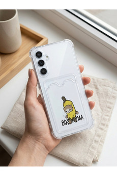 Ethab Giyim Samsung Galaxy A56 Boş Yapma Muz Detaylı Kart Bölmeli Şeffaf Telefon Kılıfı - Glst9157-5991