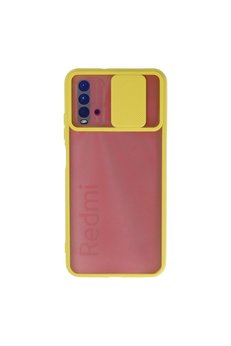 Evimdeyokyok Xiaomi Redmi 9T Kılıf Palm Buzlu Kamera Sürgülü Silikon - Sarı
