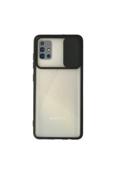 Evimdeyokyok Samsung Galaxy A71 Kılıf Palm Buzlu Kamera Sürgülü Silikon - Siyah
