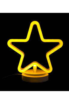 Evimdeyokyok Neon Işıklı Yıldız Masa Gece Lambası Pil+Usb