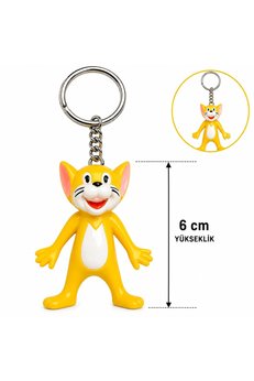 Evimdeyokyok Sevimli Sarı Kedi Figürlü Anahtarlık 6 Cm