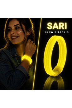Evimdeyokyok Sarı Kalın Glow Bileklik – Kırılarak Yanan Parti Ve Festival Bilekliği