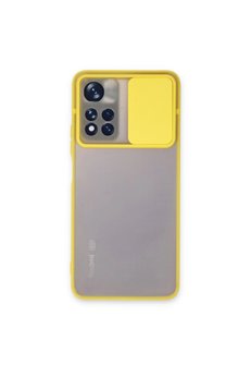 Evimdeyokyok Xiaomi Redmi Note 11 Pro Plus 5G Kılıf Palm Buzlu Kamera Sürgülü Silikon - Sarı