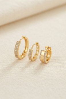 Evimdeyokyok 3 Lü Set Gold Renk Halka Model Küpe Tj-Bkp11956