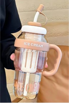 Kitchen Beauty Ice Bottle - Pipetli Matara Lüks Matara Suluk Detoks Suluğu Kahve