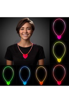 Evimdeyokyok Karanlıkta Yanan Glow Stick Kalp Şekilli Kolye 6 Renk 6 Adet