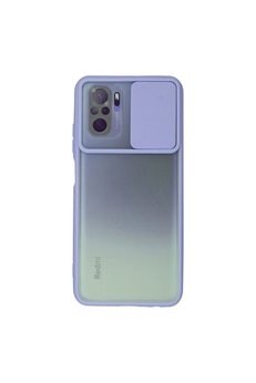 Evimdeyokyok Xiaomi Redmi Note 10 Kılıf Palm Buzlu Kamera Sürgülü Silikon - Lila