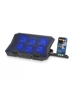 Evimdeyokyok Laptop Soğutucu 6 Fan Led Telefon Standlı - Siyah Hdx4254