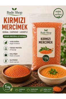 Bade Shop Kırmızı Mercimek 1 Kg – Doğal, Katkısız, Çorbalık Ve Yemeklik