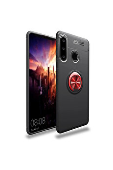 Evimdeyokyok Huawei Y6P Kılıf Range Yüzüklü Silikon - Siyah-Kırmızı