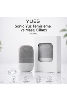 YUES Sonic Yüz Temizleme Cihazı – 3 Kademeli Titreşim Silikon Başlık Masajlı Cilt Bakımı