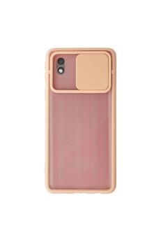 Evimdeyokyok Samsung Galaxy A01 Core Kılıf Palm Buzlu Kamera Sürgülü Silikon - Pembe
