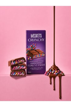 Miskets Renkli Çıtır Pirinç Patlaklı Orman Meyveli Tablet Çikolata 180 gr