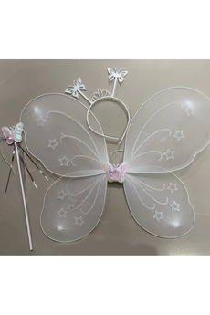 Evimdeyokyok Beyaz Renk Kanadı Tacı Ve Sopası 50X37 Cm