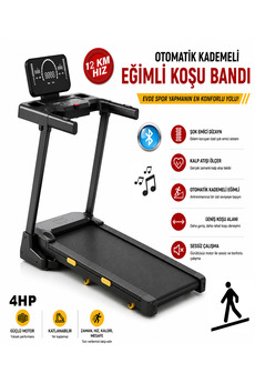 Raiden KB-900 Koşu Bandı 4HP Motor Katlanabilir Kademeli Otomatik Eğim Bluetooth Hoparlörlü Ev Tipi Yürüyüş Bandı
