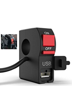 Motoli̇nas Motosi̇klet Si̇s Far Düğmesi̇ + Usb Gi̇ri̇şi̇ İthal Ürün - Aksesuar