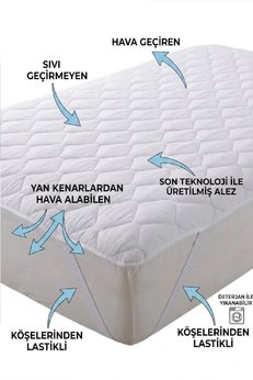 Altın Karma Kapitoneli Sıvı Geçirmez 120X200 Cm Tek Kişilik Köşe Lastikli Yatak Koruyucu Alez