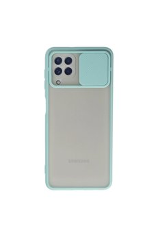 Evimdeyokyok Samsung Galaxy A22 Kılıf Palm Buzlu Kamera Sürgülü Silikon - Turkuaz