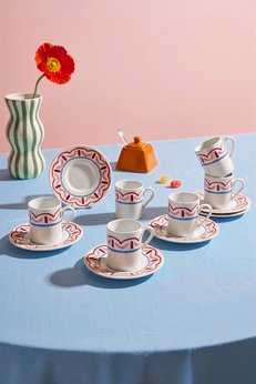 Kitchen Life 12 Parça 6 Kişilik Porselen Artisan Line Kahve Fincan Takımı 100 ml