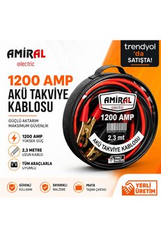 amiral Akü takviye kablosu 1200 Amper 2.30 Metre Kablolu Çantalı 1.Sınıf Tükeniyor