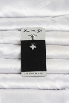 Butik Utterly Good 316L Cerrahi Çelik Yıldız Model Zirkon Taşlı Göbek Piercing