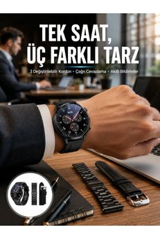Ethab Giyim Akıllı Saat Yeni Nesil Üç Kordonlu Nabız Ölçer Çağrı Cevaplama Yeni Nesil - Glst7903-4420