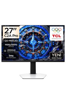 TCL 27C2A Pro 27 İnç 4K QD-Mini LED Oyuncu Monitörü UHD 160 Hz / FHD 320 Hz 1 ms GTG HDR1400 FreeSync Premium