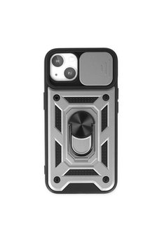 Evimdeyokyok Apple İphone 14 Kılıf Pars Lens Yüzüklü Silikon - Gümüş