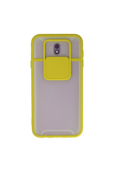 Evimdeyokyok Samsung Galaxy J7 Pro / J730 Kılıf Palm Buzlu Kamera Sürgülü Silikon - Sarı