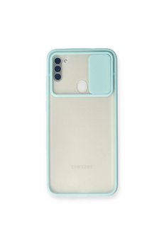 Evimdeyokyok Samsung Galaxy A11 Kılıf Palm Buzlu Kamera Sürgülü Silikon - Turkuaz