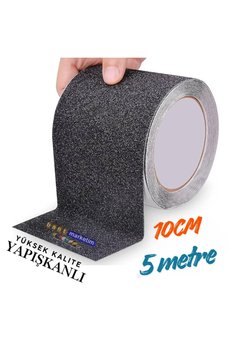 Evimdeyokyok Merdiven Ve Zemin Kaydırmaz Kaymaz Bant 10 Cm X 5Metre Siyah