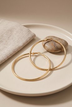 Evimdeyokyok 316L Çelik Gold Renk 56 Mm Halka Küpe Tj-Bkp12009