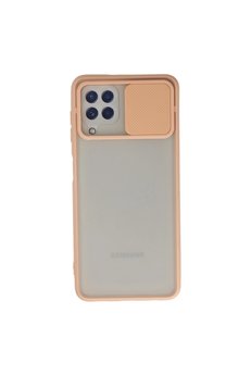 Evimdeyokyok Samsung Galaxy A22 Kılıf Palm Buzlu Kamera Sürgülü Silikon - Pembe