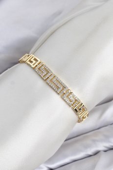 Clari̇ss Cm Labi̇rent Model Zi̇rkon Taşlı Vıp Seri̇ Gold Renk Pi̇ri̇nç Kadın Bi̇lekli̇k
