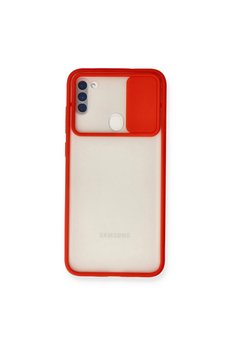 Evimdeyokyok Samsung Galaxy A11 Kılıf Palm Buzlu Kamera Sürgülü Silikon - Kırmızı