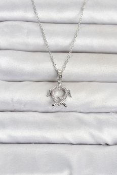 Evimdeyokyok 316L Çelik Zincir Gümüş Renk Caretta Caretta Model Kadın Kolye Tj-Bko11097