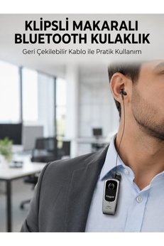 Ethab Giyim Klipsli Tasarımlı Bluetooth Kulaklık Uzun Pil Ömrü - Glst4876-1344