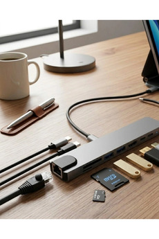 Eco Lounge Type C Çoklu Port Hub 8 Port Usb Hdmi Sd Kart Ethernet Adaptör