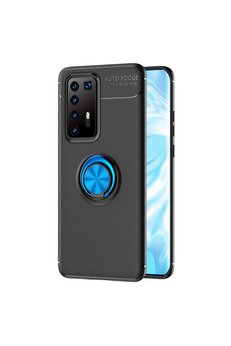 Evimdeyokyok Huawei P40 Pro Kılıf Range Yüzüklü Silikon - Siyah-Mavi