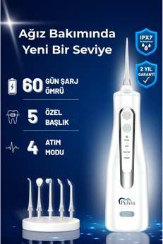 Pulvia P600 Ağız Duşu Diş Duşu 4 Modlu & 5 Başlıklı Water Flosser