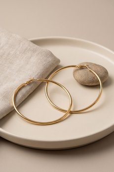 Evimdeyokyok 316L Çelik Gold Renk 66 Mm Halka Küpe Tj-Bkp12010